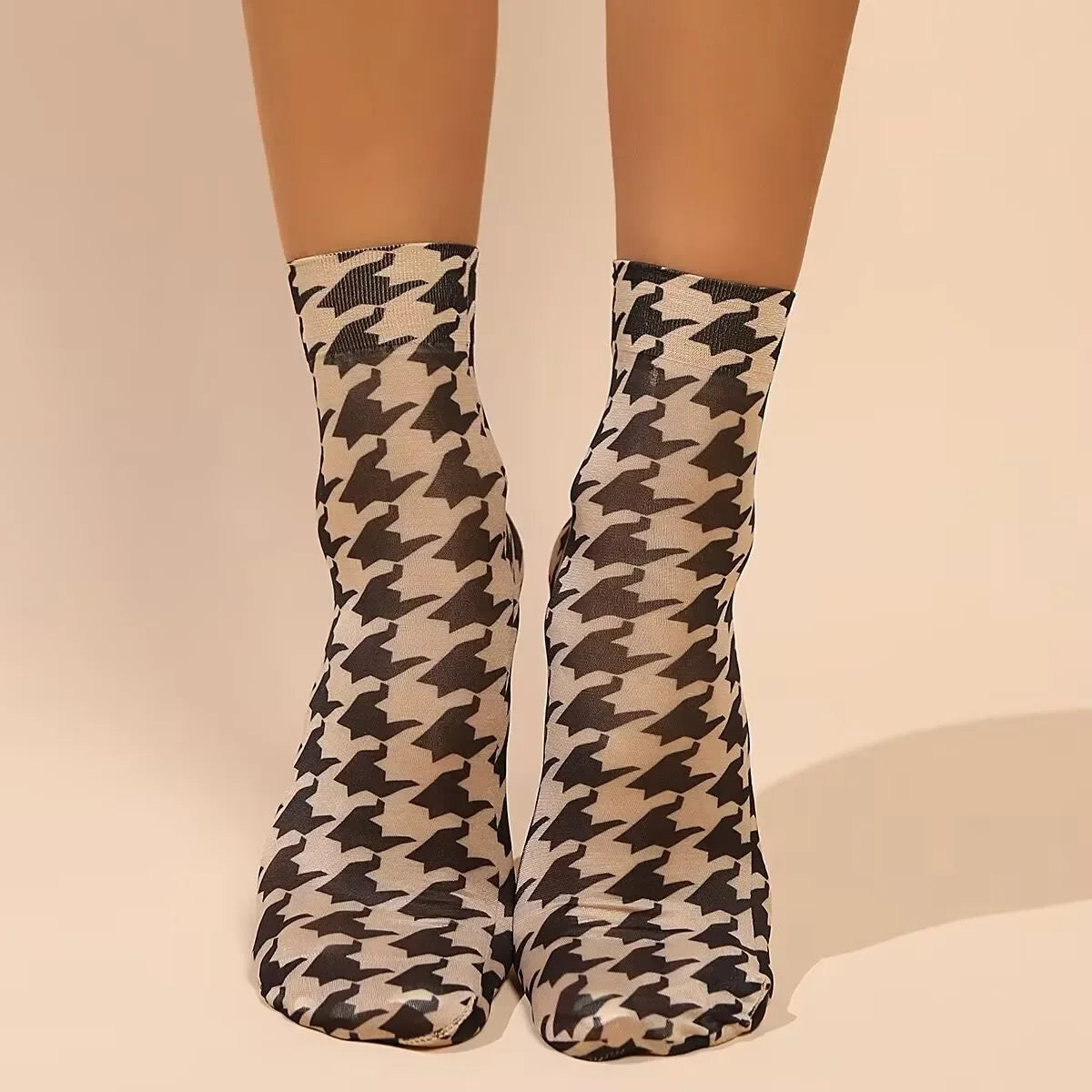 Leopard Large Flower Print Short Socks Summer Single Shoes Short Stockings High Elastic Comfortable Breathable Ultra-Thin
