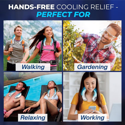Arctic Air Freedom Touch Neck Fan, 3-Speed Rechargeable Cooling Device, Long-lasting Portable Neck Cooler For Hot Weather
