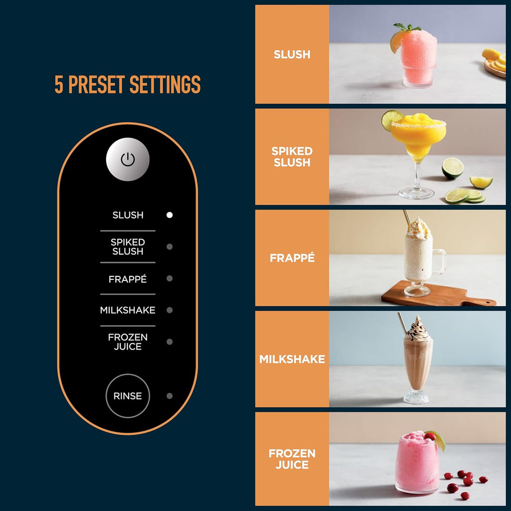 Ninja Slushi Frozen Drink & Slushie Machine with Rapidchill Technology | 88 Oz. Easy Fill Vessel | 5 Preset Programs | Make Margaritas, Frappés, & More | with Dishwasher Safe Parts | Black | FS301