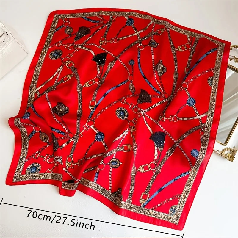 Fashion Leopard Print Silk Hairbands Scarf Women 2024 New Elagant Bandana Neck Kerchief Head Bands Foulard Female Scarfs