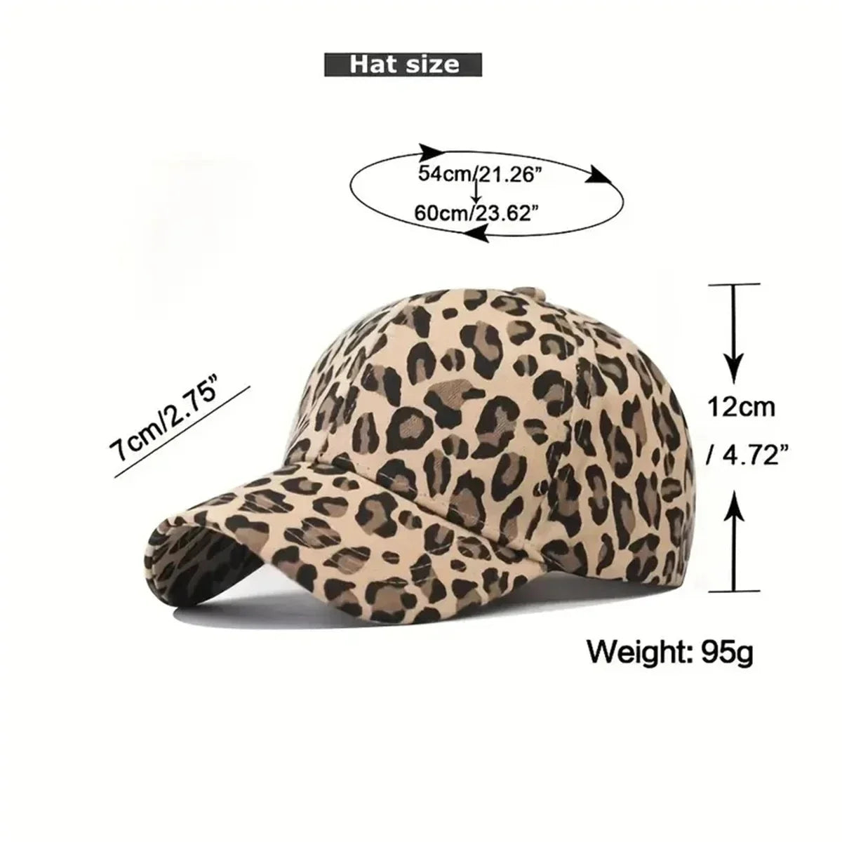 Leopard Print Baseball Cap - Stylish Top Hat for Outdoor Sun Protection 