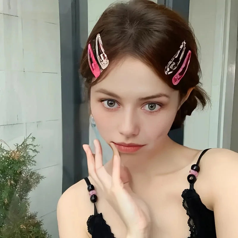 8Pcs/Set Leopard Print Hair Clips for Women Girls Vintage Geometric Star BB Clips Bangs Hairpins Barrettes Hair Accessories Set